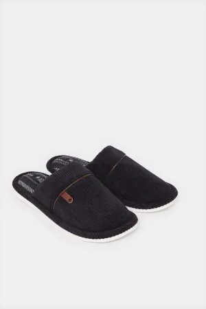 Men Black Mule Slipper