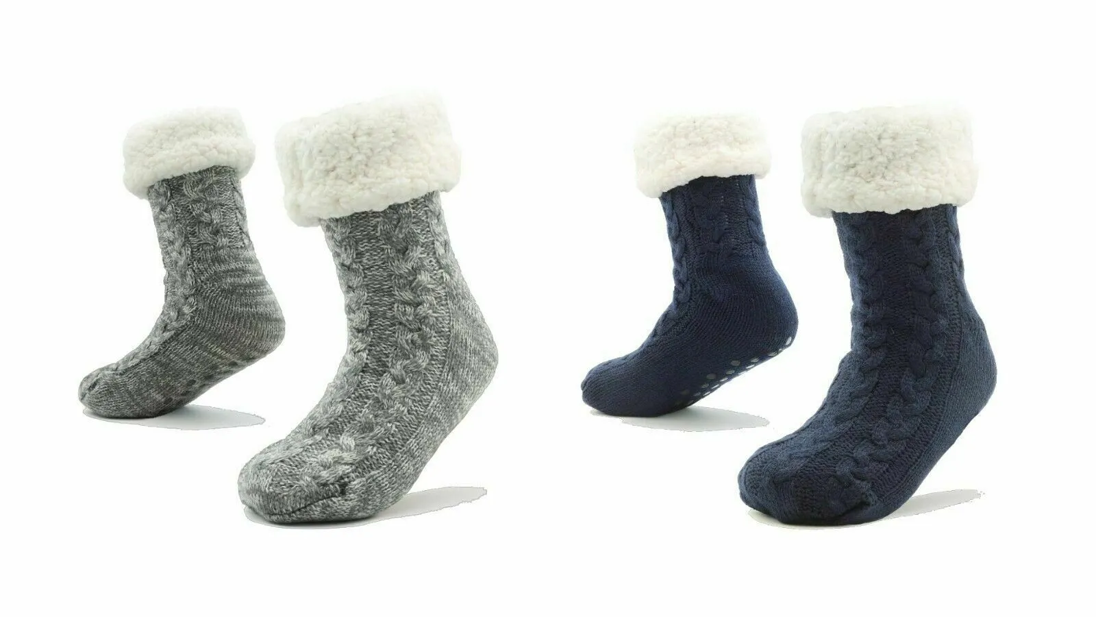 Mens Slipper Socks Bed Socks for Men with Sherpa Wool Non Slip