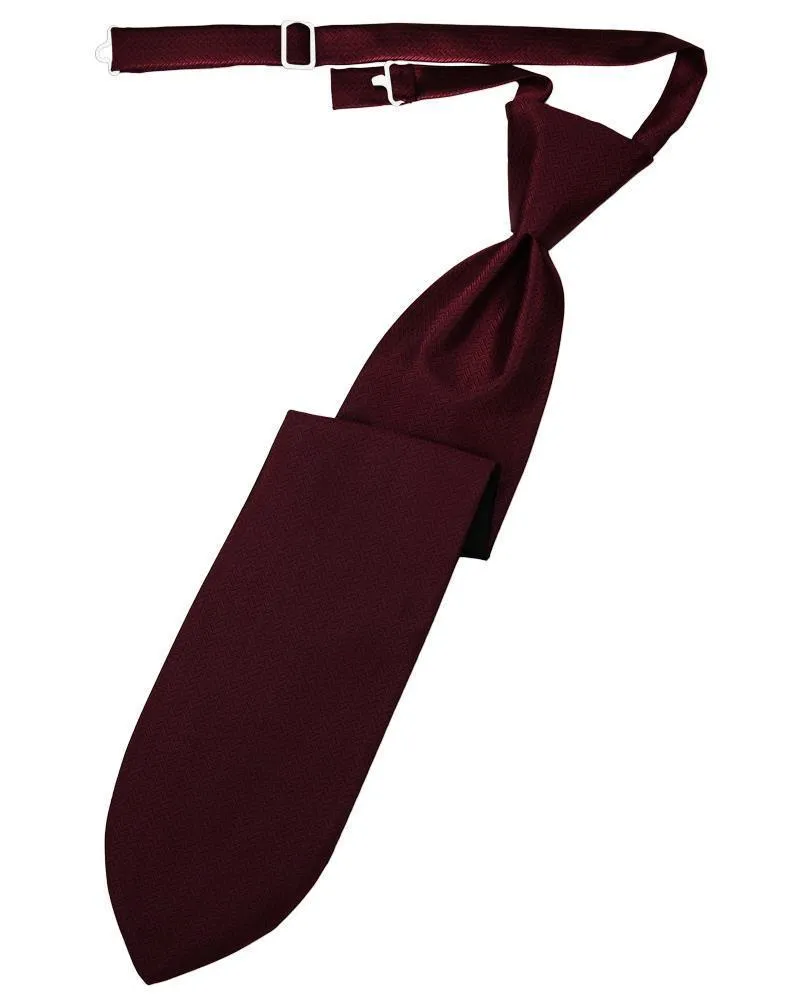 Merlot Herringbone Kids Necktie