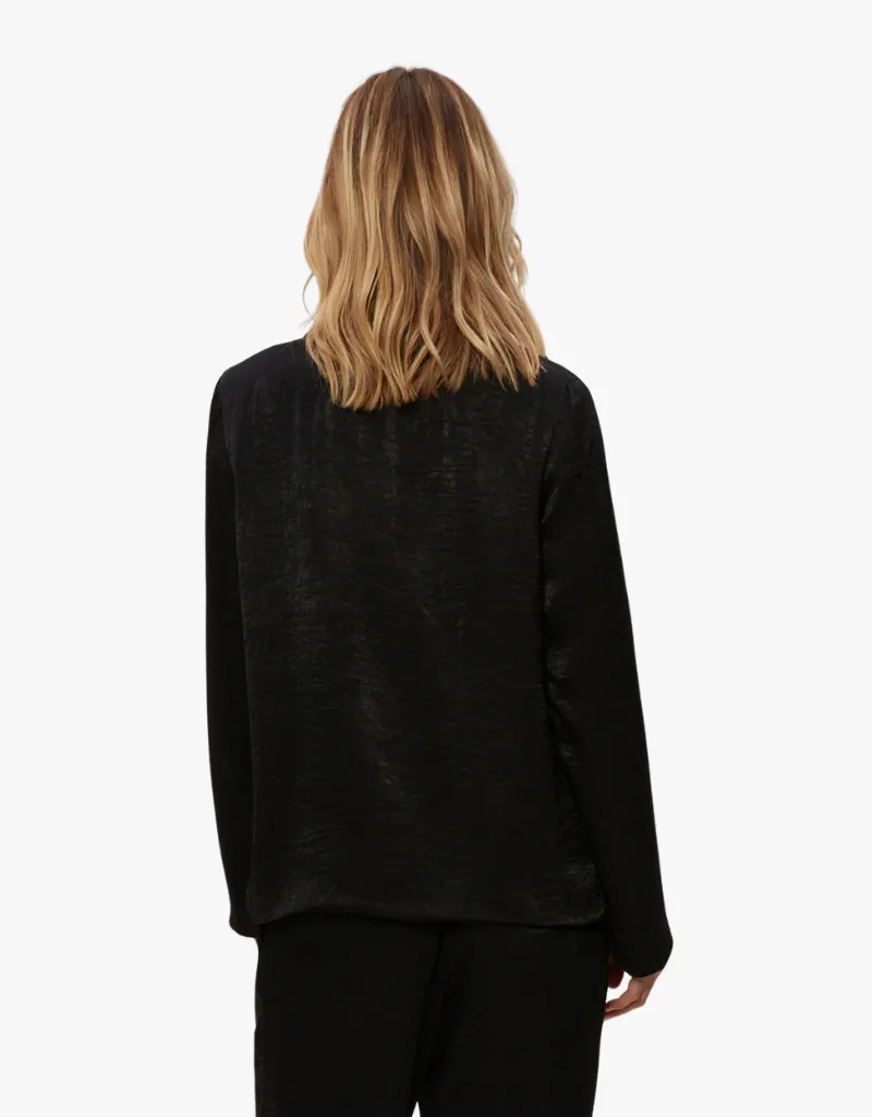 Michael Stars Paula Hammered Satin Blazer in Black