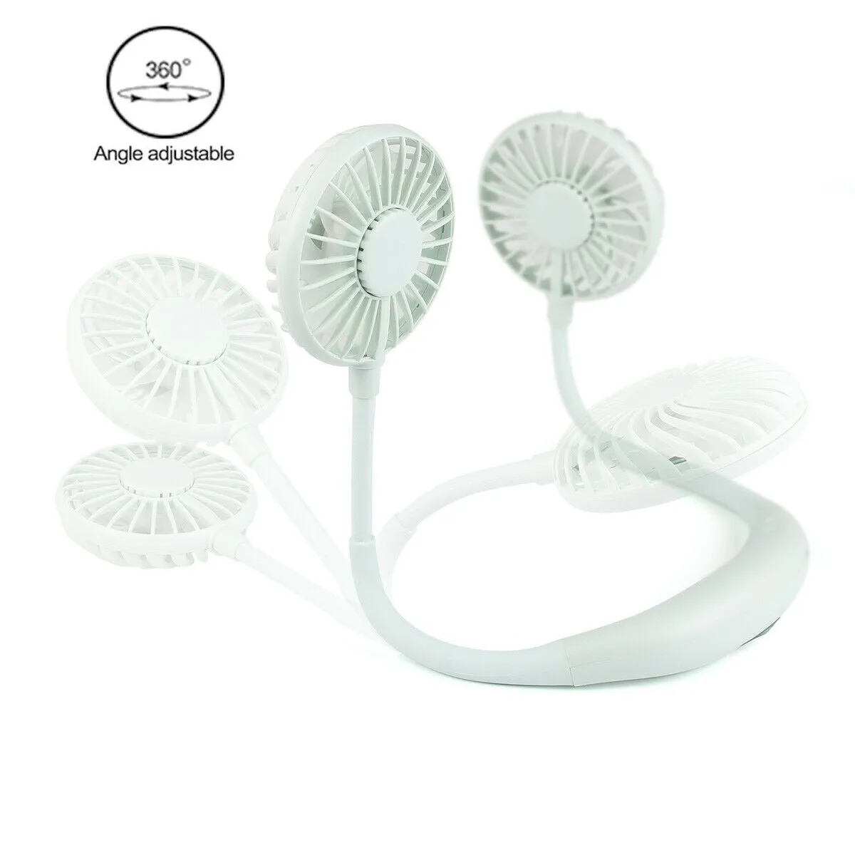 Mini Portable Neckband Neck Hanging Cooling Fan LED lights Rechargeable Battery