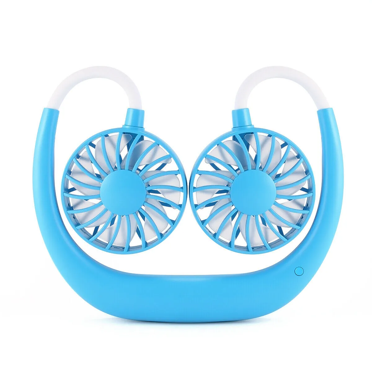 Mini Portable Neckband Neck Hanging Cooling Fan LED lights Rechargeable Battery
