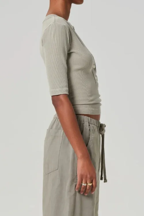 Nali Short Sleeve Henley in Flora