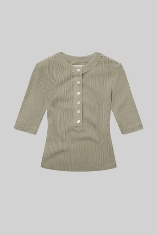 Nali Short Sleeve Henley in Flora
