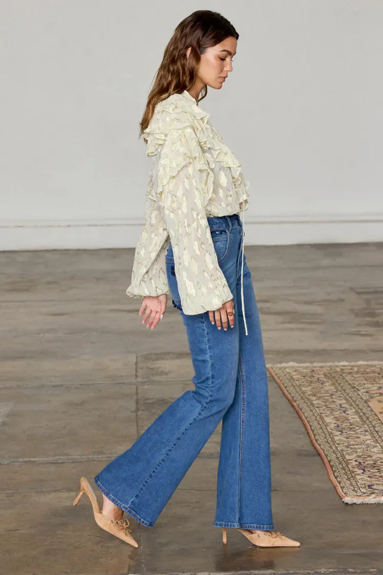 Never Fully Dressed Cream Jacquard Riley Blouse