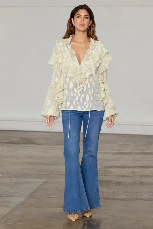 Never Fully Dressed Cream Jacquard Riley Blouse