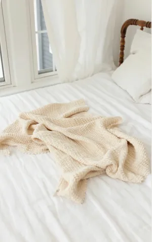 NEW GRAIN COZY WAFFLE BLANKET - BABY SIZE || MILK
