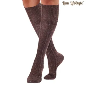 New Lian LifeStyle Big Girl's Women's 1 Pair Exceptional, Non-Slip, Cozy and Cool Knee High Wool Socks One Size (Coffee), 1 Pair!