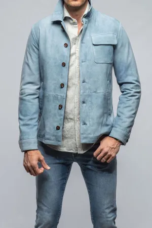 Oakley Suede Shirt Jacket In Blue Ice
