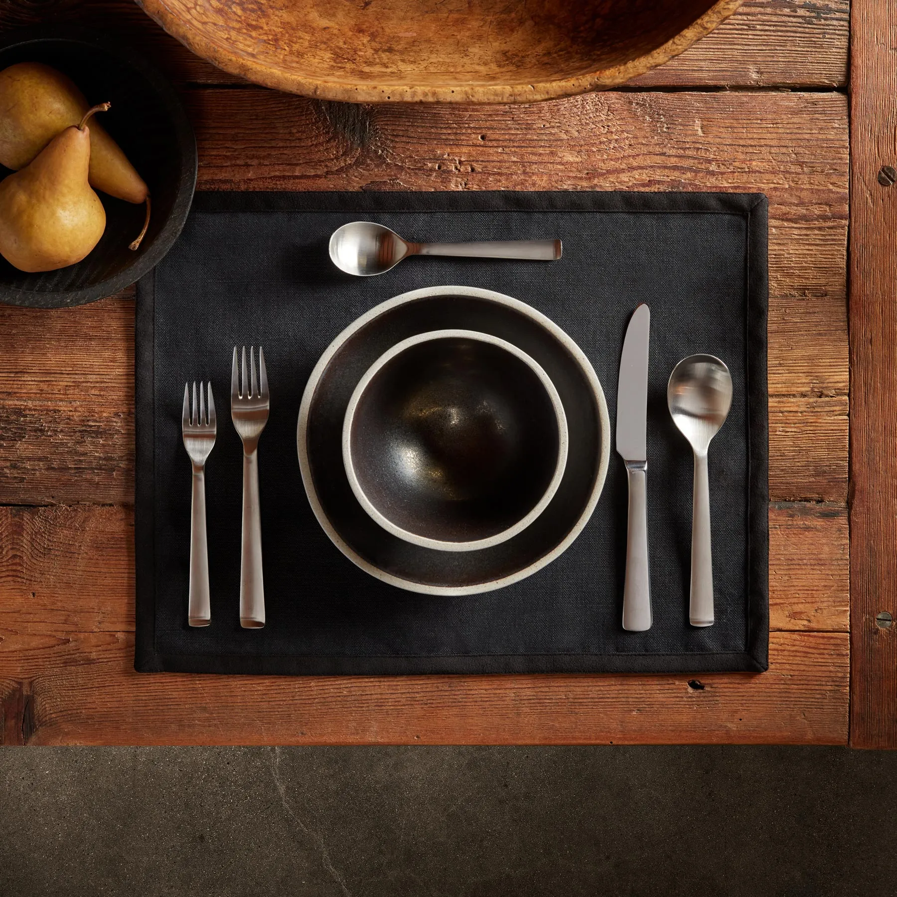 Placemat with Suede Trim - Black