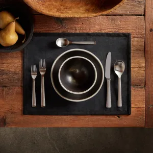 Placemat with Suede Trim - Black