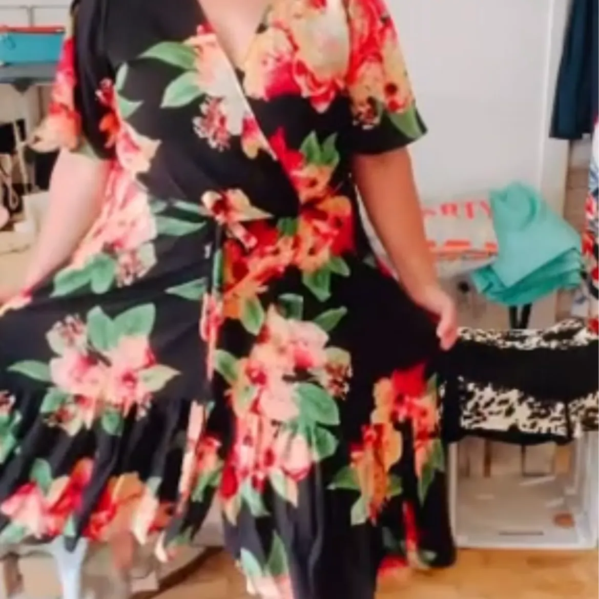 Plus Floral Woven Dress