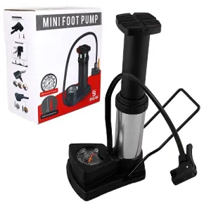 Portable Mini Bike Pump/Cycle Pump with Pressure Gauge High Pressure Foot Activated Floor Bicycle Pump for Road Car Tire Pump by Bhajan