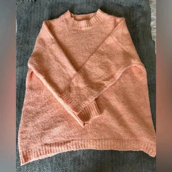 Positively Cozy Coral Pink Oversized Tunic Sweater