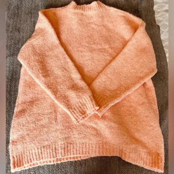 Positively Cozy Coral Pink Oversized Tunic Sweater
