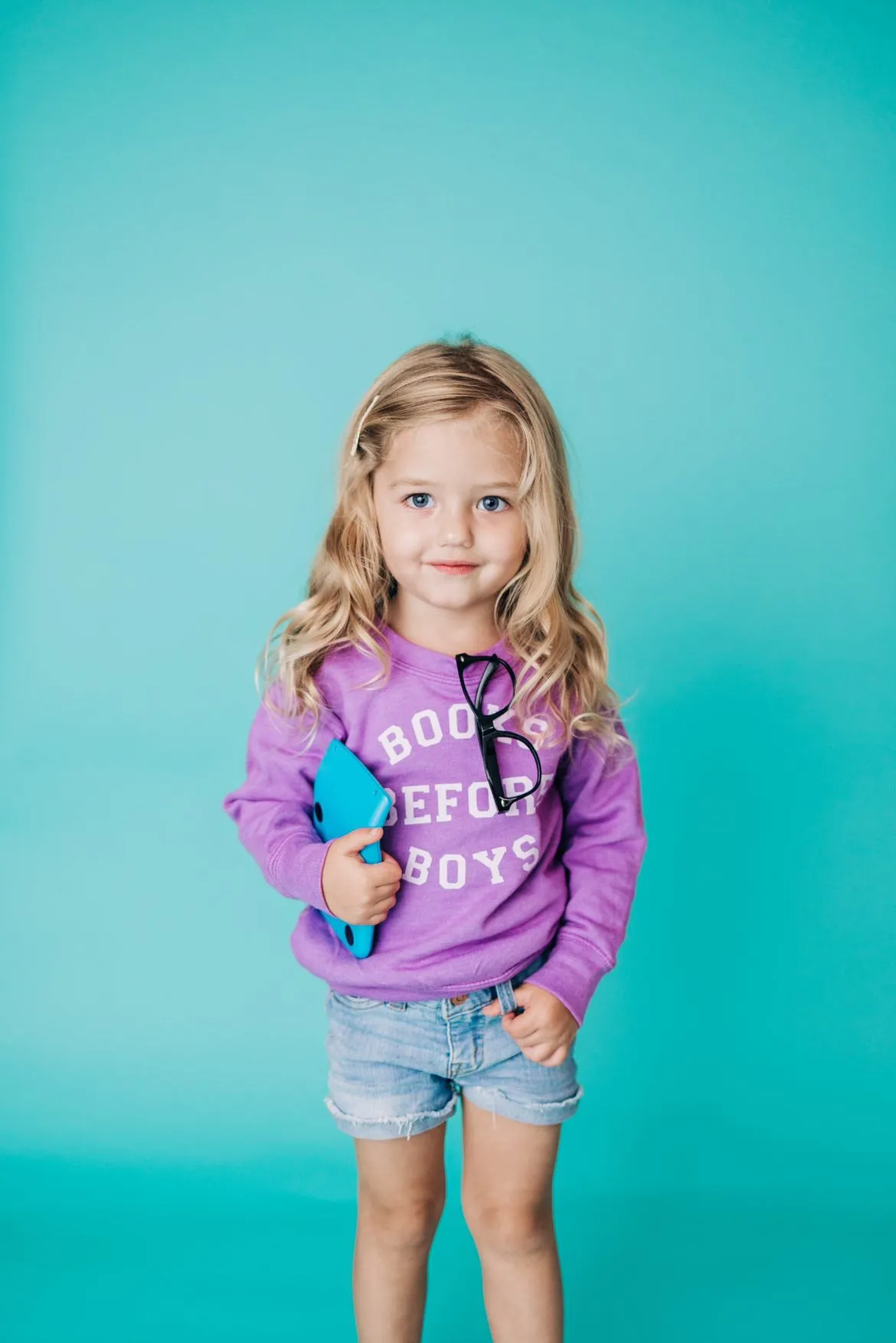 Purple Books Before Boys Pullover