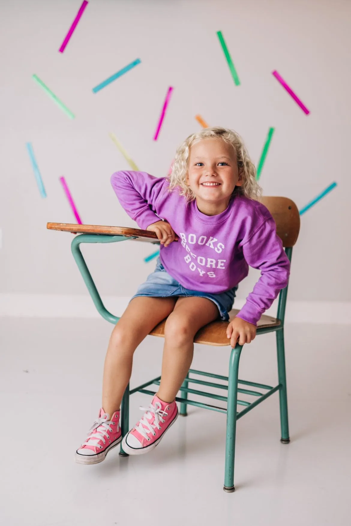 Purple Books Before Boys Pullover