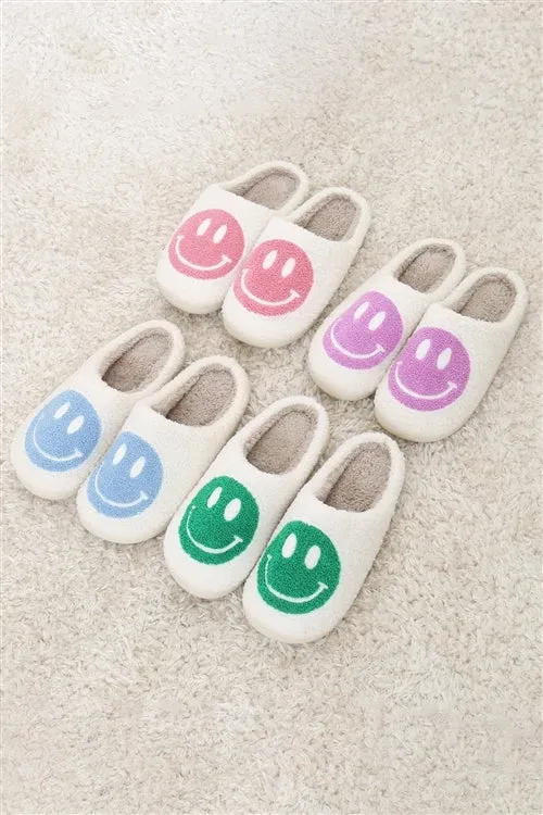 Purple Smiley Face Slippers