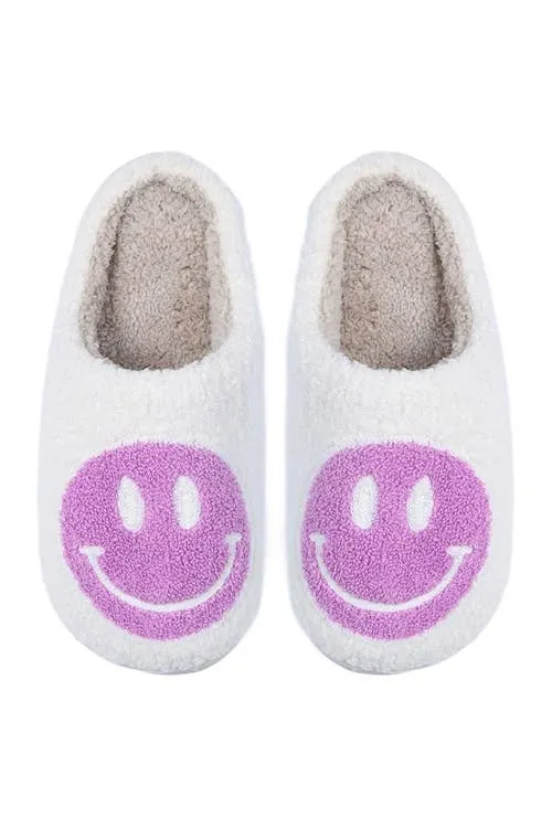 Purple Smiley Face Slippers