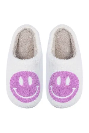 Purple Smiley Face Slippers