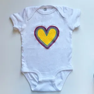 Rainbow Heart Onesie | Yellow Colorway