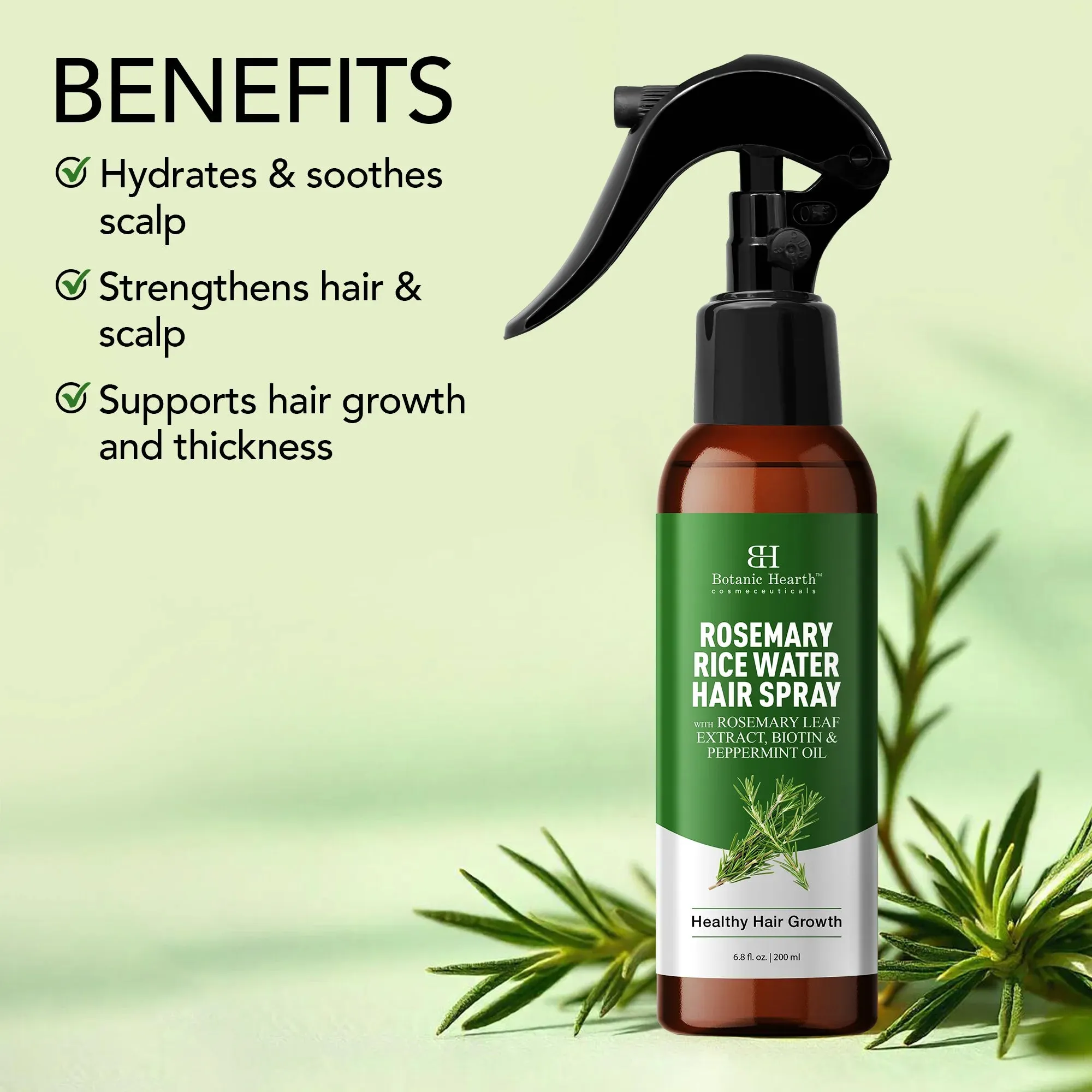 Rosemary Rice Water Hair Spray with Biotin and Aloe Vera Extract | 6.8 fl oz