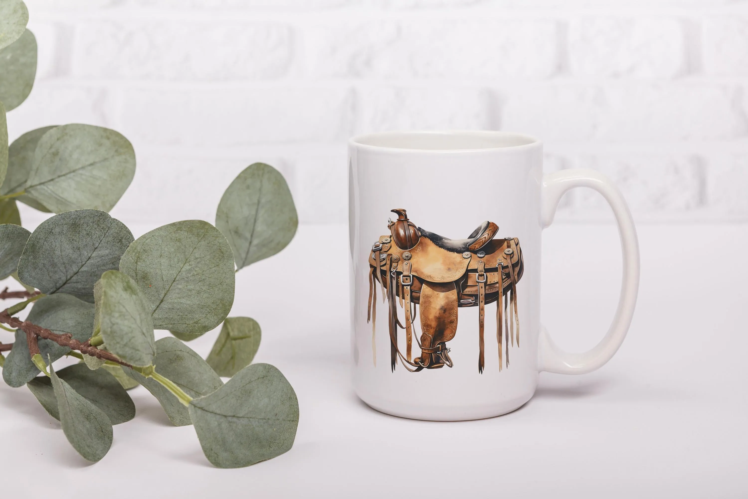 Saddle Mug: 11 oz Ceramic with Western Saddle Design, Perfect for Coffee Lovers, Cowgirl Gift for Rodeo Queens | Wild West Collection