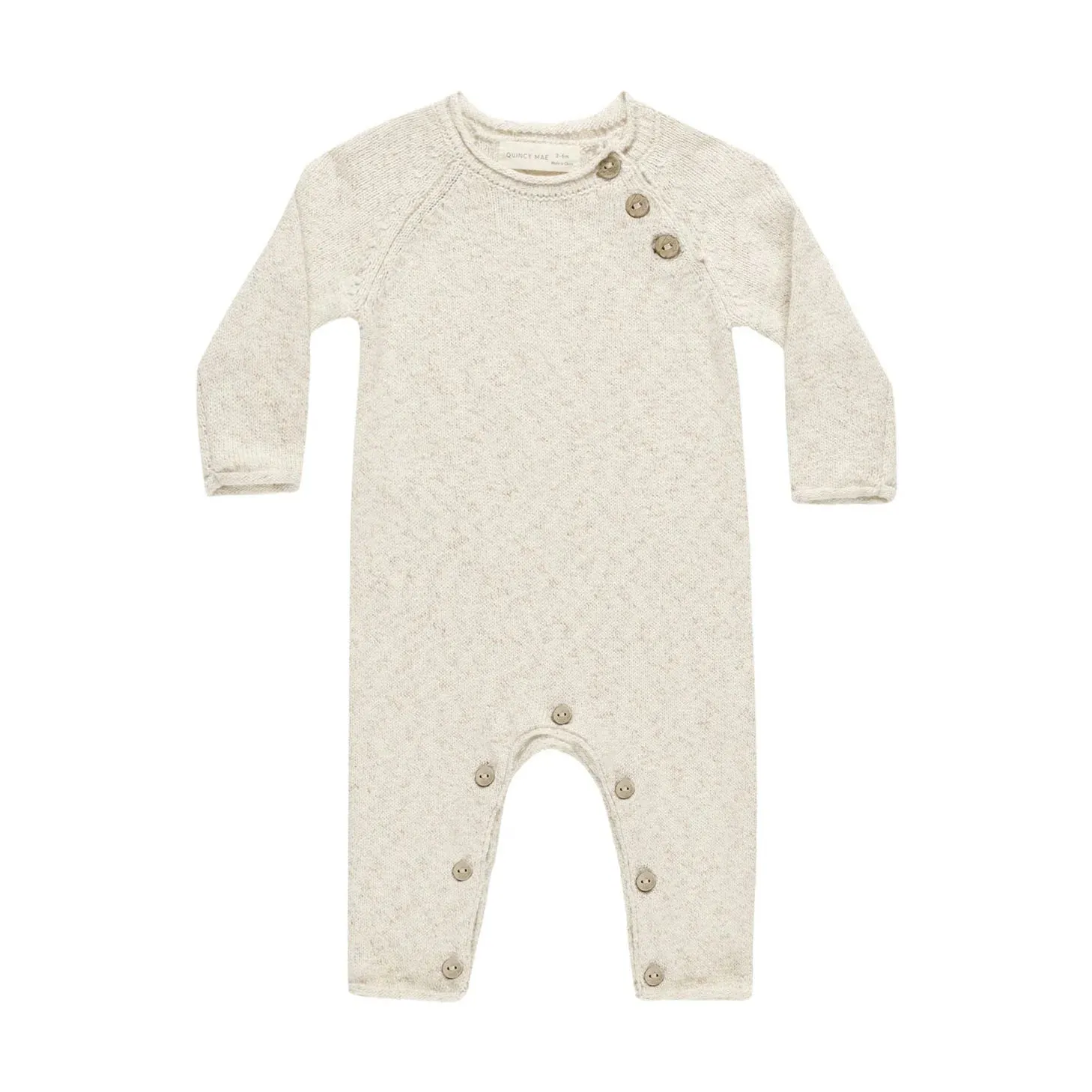 SALE - QUINCY MAE COZY HEATHER KNIT JUMPSUIT || NATURAL