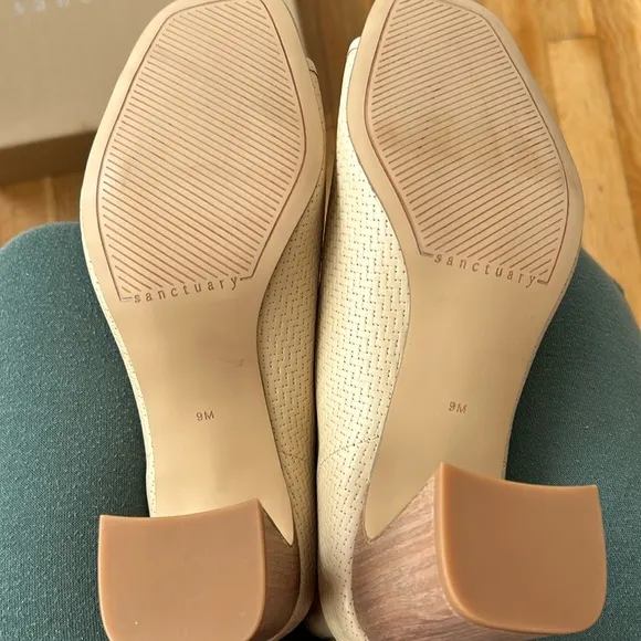 Sanctuary Ready open Toe Heeled Booties oatmeal cream ivory Size 9M leather