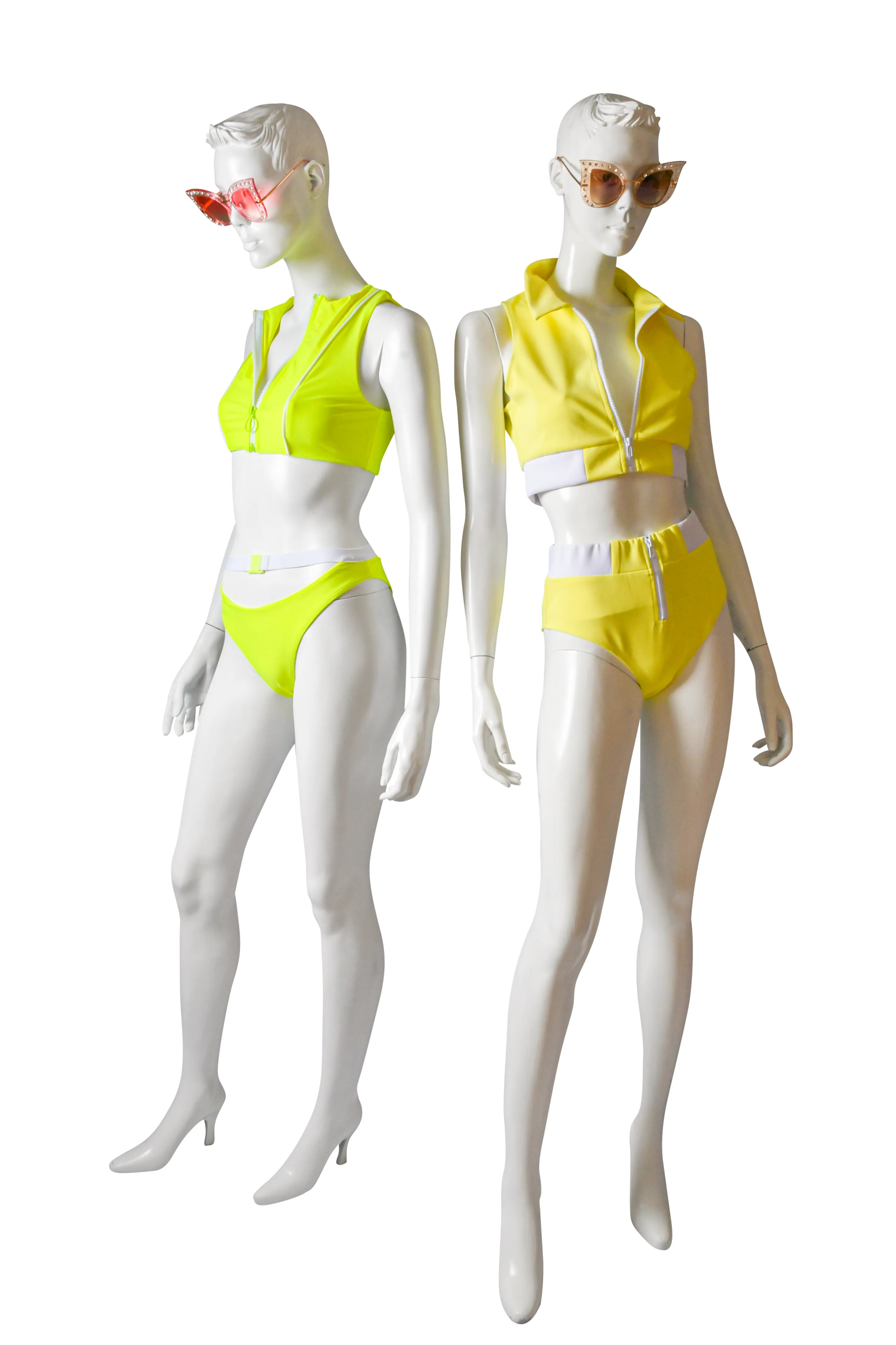 Sassy Chic Zip Front Two Piece Swimsuit