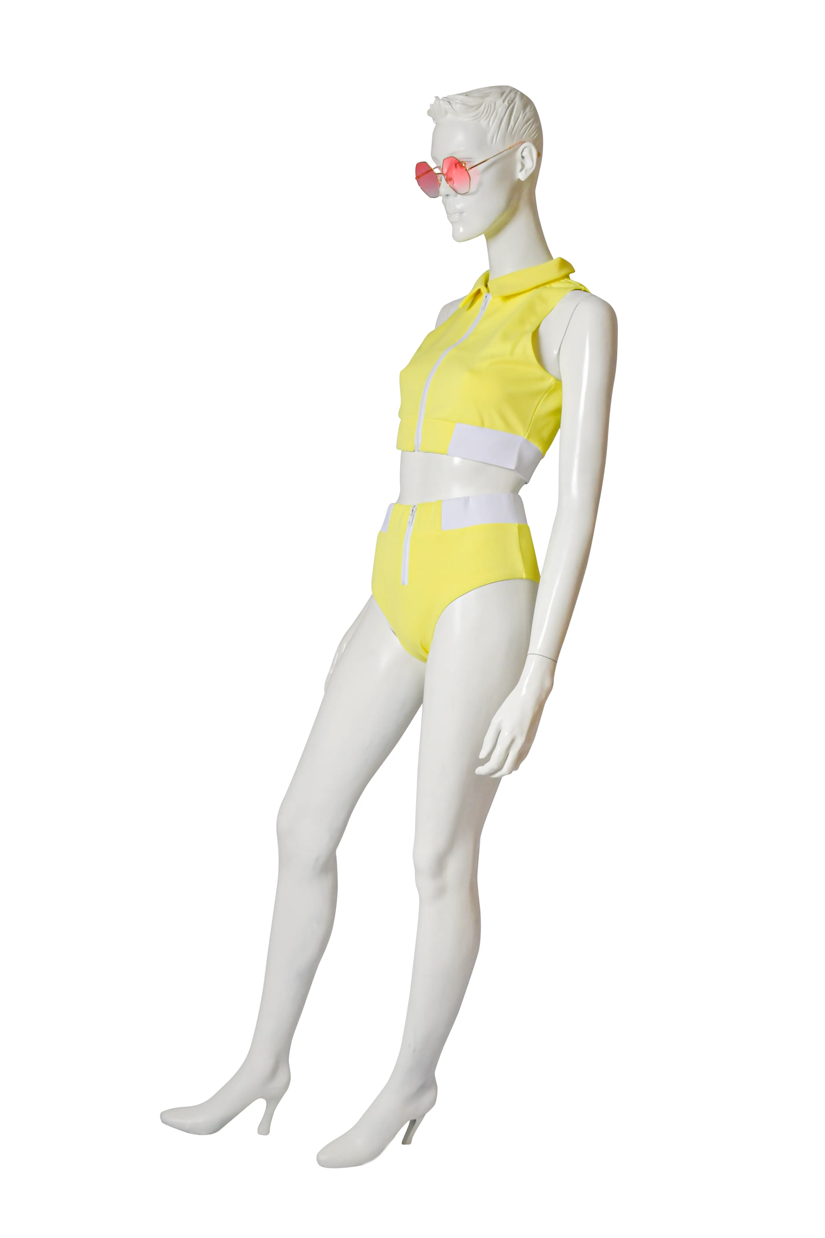 Sassy Chic Zip Front Two Piece Swimsuit