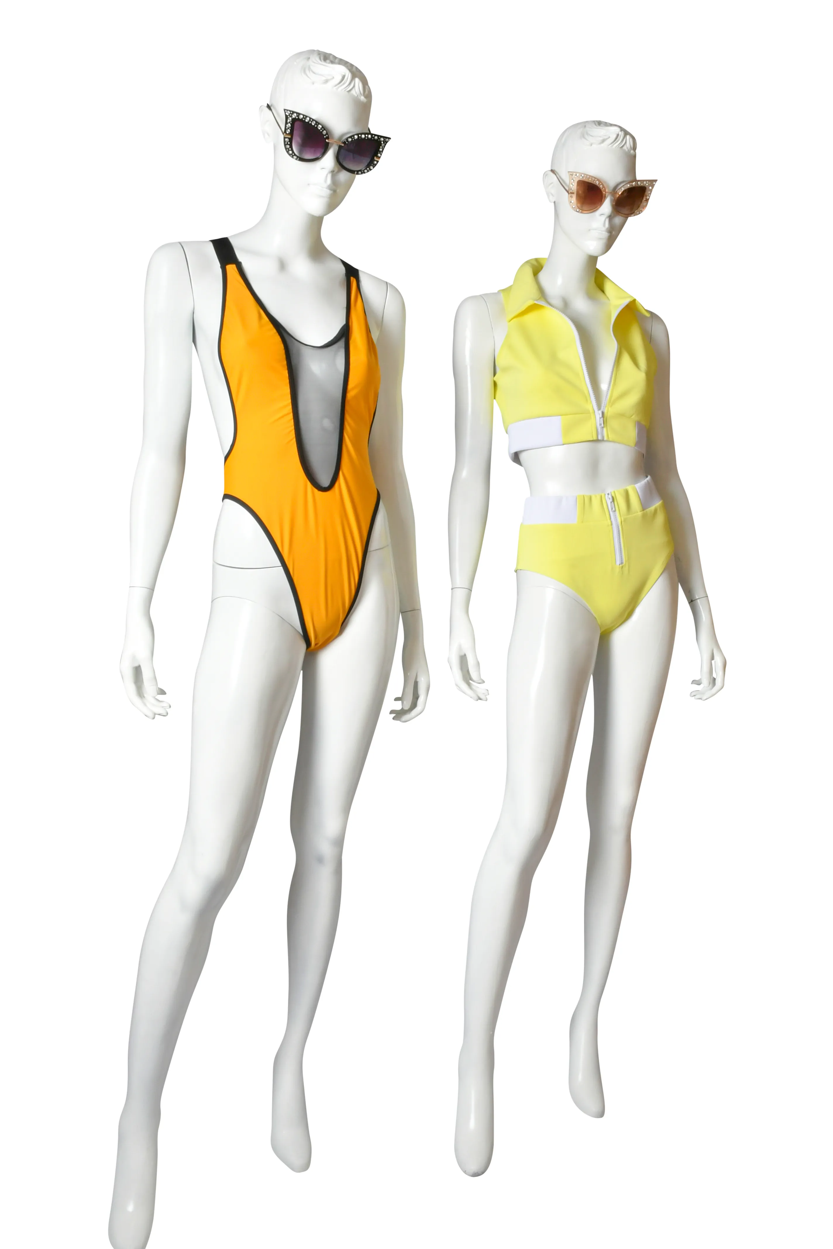 Sassy Chic Zip Front Two Piece Swimsuit