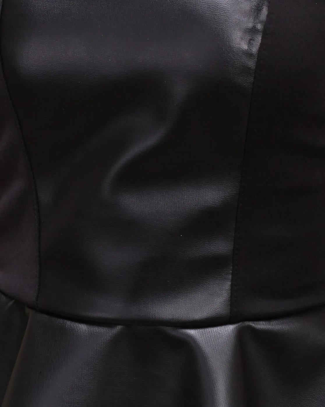 Sassy Faux Leather Peplum Top