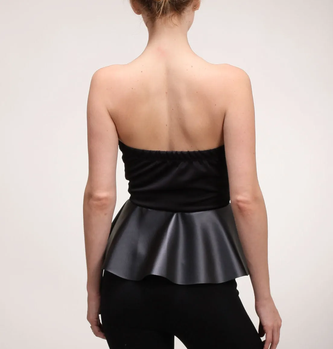 Sassy Faux Leather Peplum Top