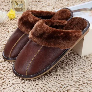Shirley – Warm Vegan Leather Cotton Slippers