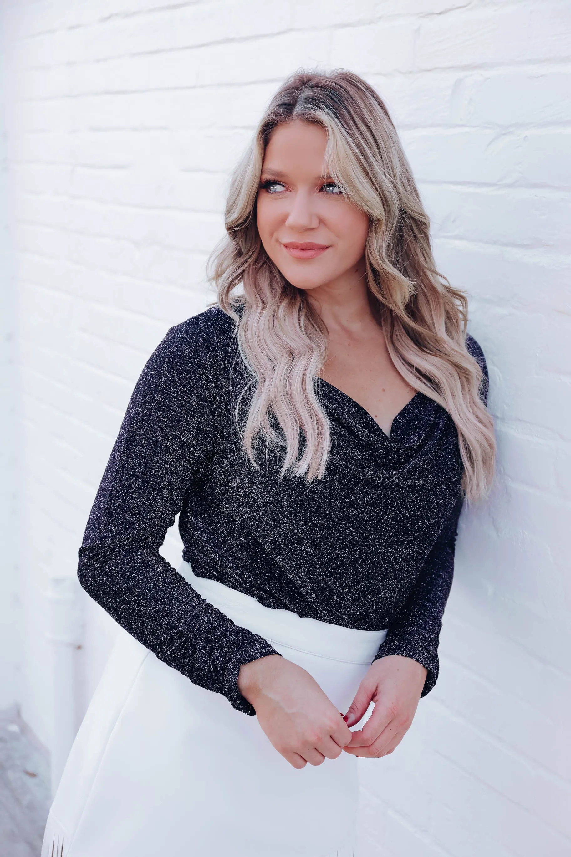 Show Off Glittery Bodysuit - Black