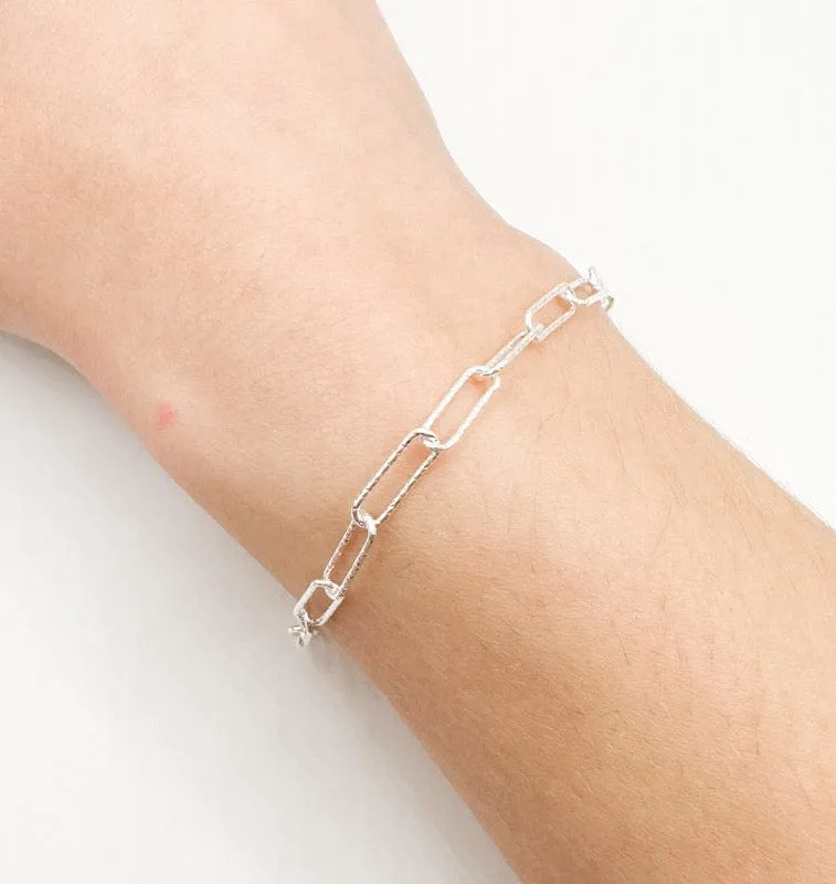 Sierra Bracelet - Diamond Cut Paperclip Chain