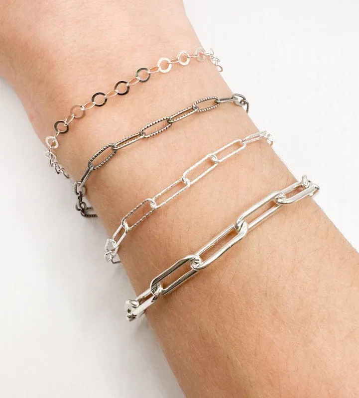 Sierra Bracelet - Diamond Cut Paperclip Chain