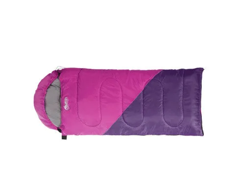 Sleeping Bag 136cm Kids Camping Hiking Winter Pink