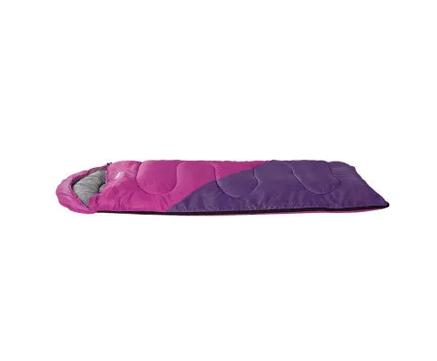 Sleeping Bag 136cm Kids Camping Hiking Winter Pink