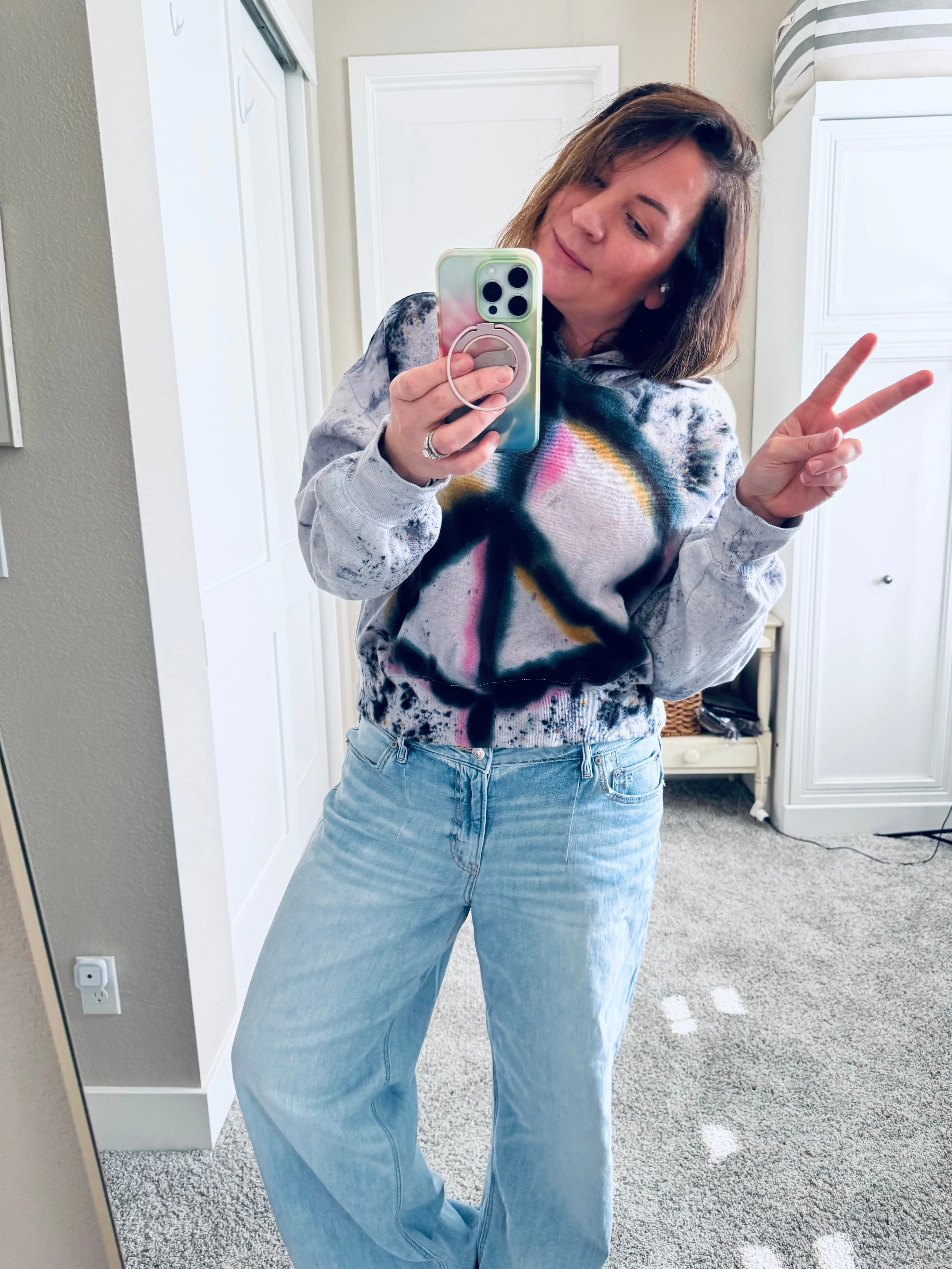 Small Ladies So Cozy Peace Splatter Hoodie