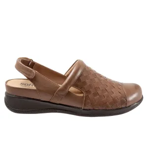 Softwalk Salina Woven S1365-063 Womens Brown Extra Wide Clog Flats Shoes