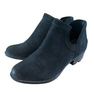 Sorel Lolla Cut Out Women's Black Suede Pull-on Ankle Boots Size 6.5