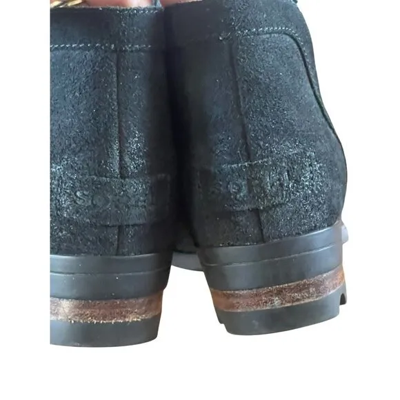 Sorel Lolla Cut Out Women's Black Suede Pull-on Ankle Boots Size 6.5
