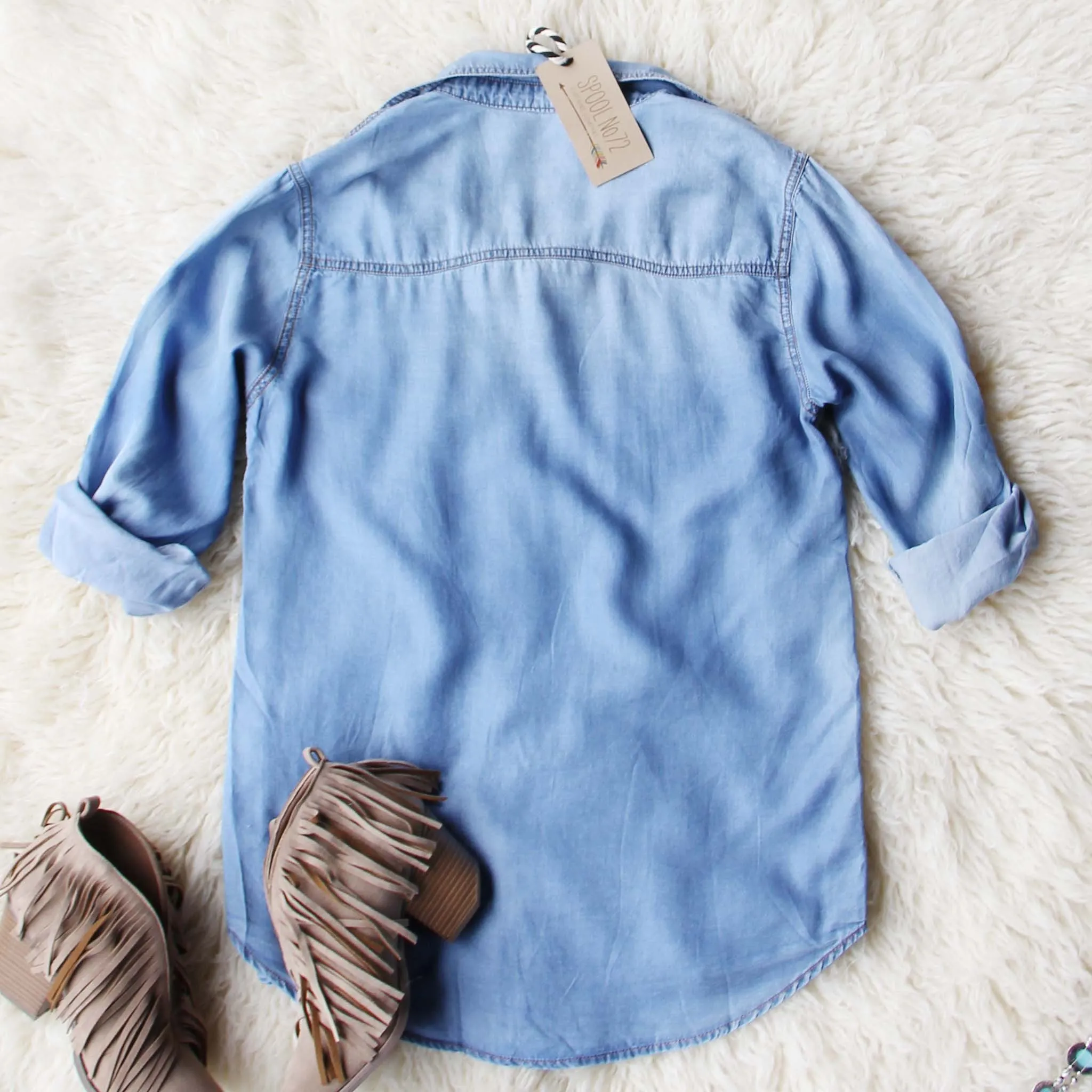 Storied Rose Chambray Top