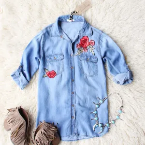 Storied Rose Chambray Top