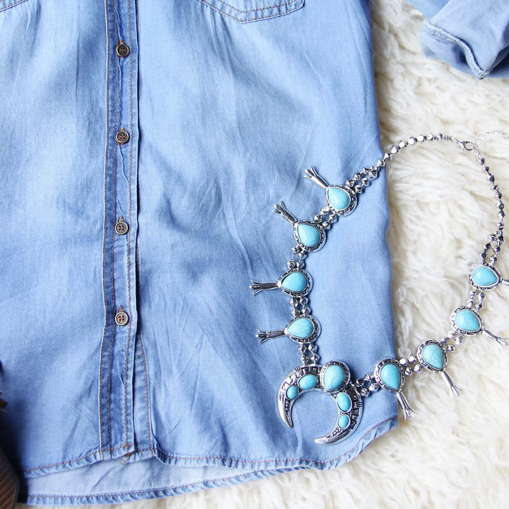 Storied Rose Chambray Top