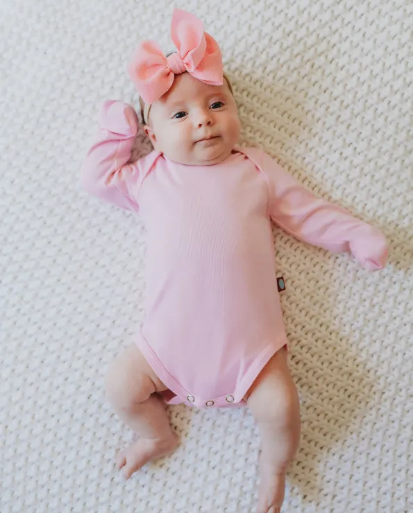 Super-Soft Organic Cotton Baby Rib Long Sleeve Snap Onesie| Elf Green
