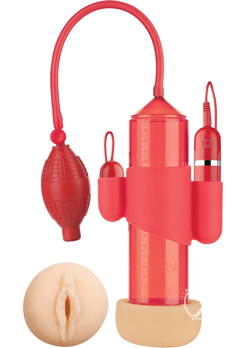 Supreme Vibrating Penis Pump Vagina Red