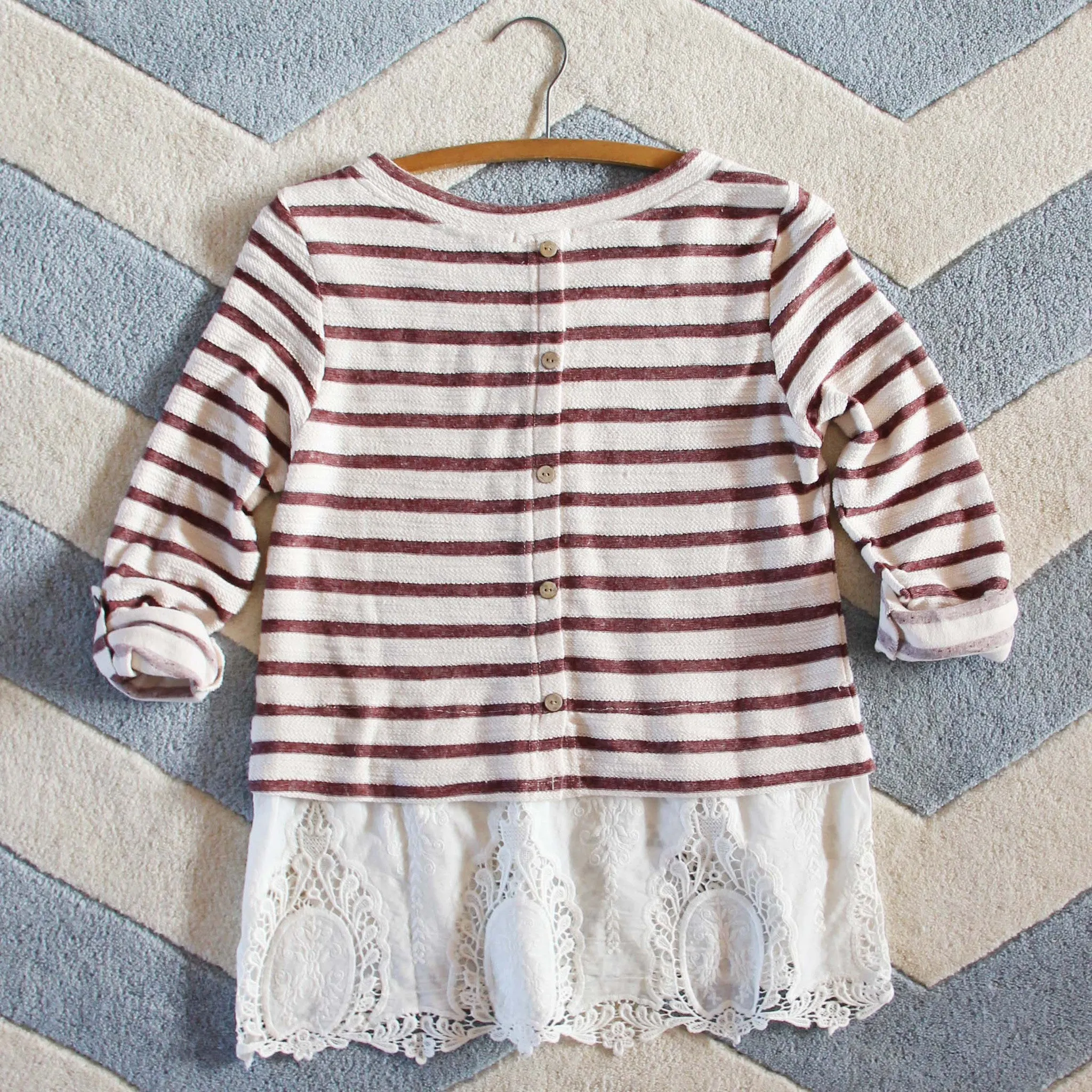 Swiftwater Lace Top in Burgundy